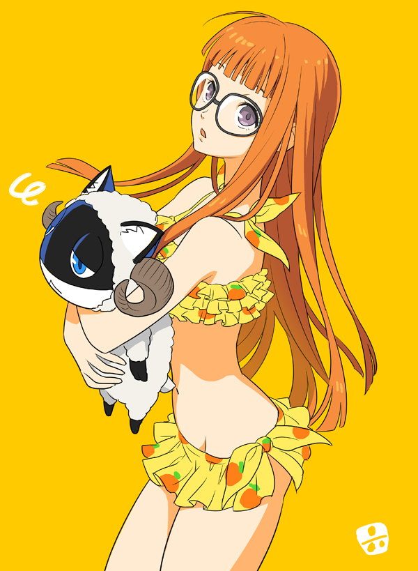 sakura futaba and morgana (persona and 1 more) drawn by kurono16