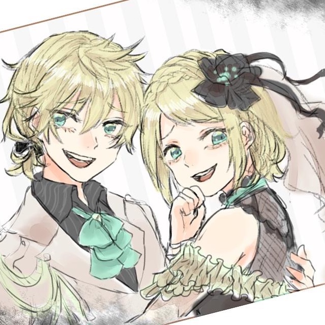 kagamine rin and kagamine len (vocaloid) drawn by tamutamun