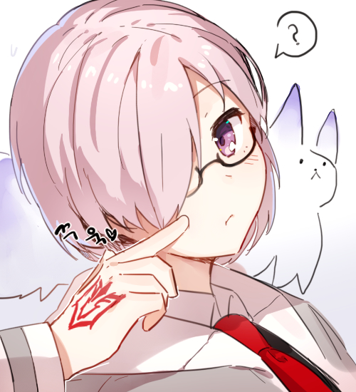 mash kyrielight and fou (fate and 1 more) drawn by mono_(mono_mon)