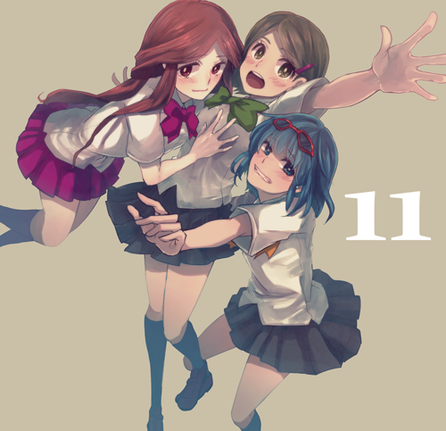 otonashi haruna, raimon natsumi, and kino aki (inazuma eleven) drawn by nohoho