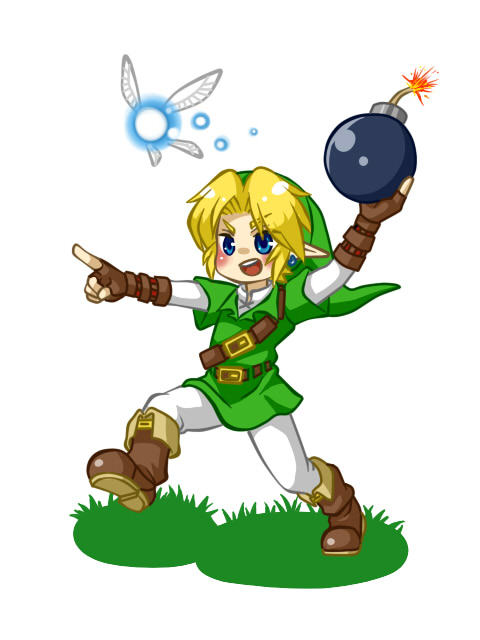 link and navi (the legend of zelda and 1 more) drawn by zk_love
