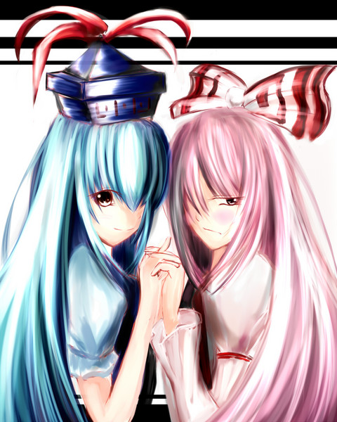 fujiwara no mokou and kamishirasawa keine (touhou) drawn by ryuufa