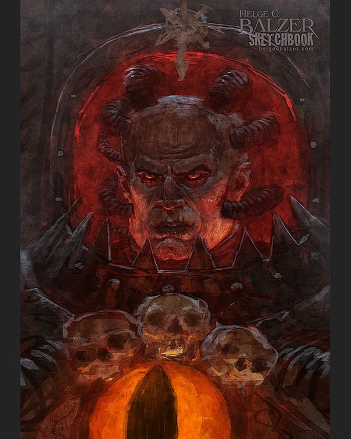 horus lupercal (warhammer 40k) drawn by helge_c._balzer