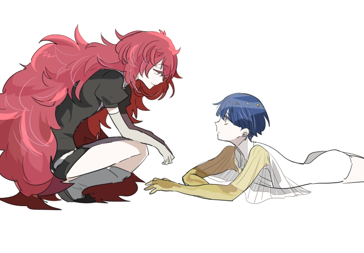 phosphophyllite and padparadscha (houseki no kuni) drawn by shumiko_(kamenokoueki)