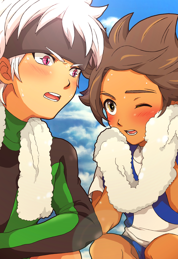 ibuki munemasa and matatagi hayato (inazuma eleven and 2 more) drawn by bou_erika
