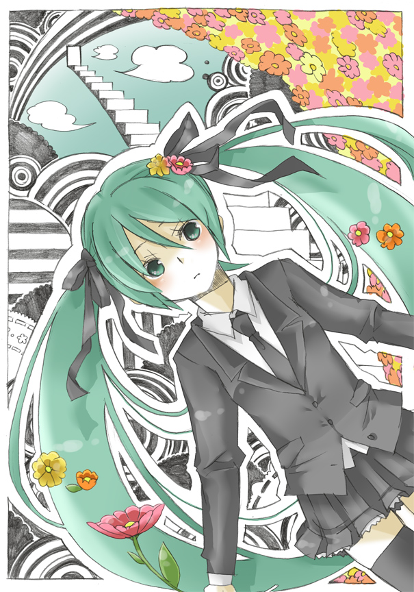 hatsune miku (vocaloid and 1 more) drawn by izumi_kirifu