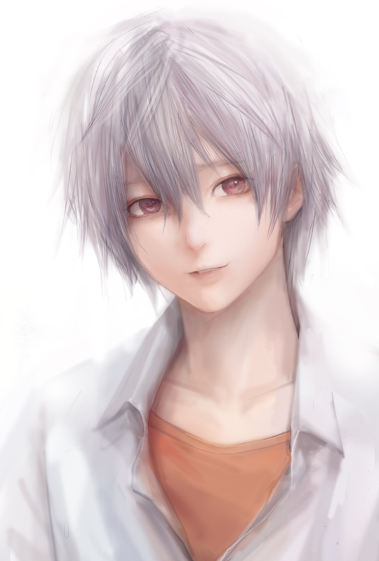 nagisa kaworu (neon genesis evangelion) drawn by miche