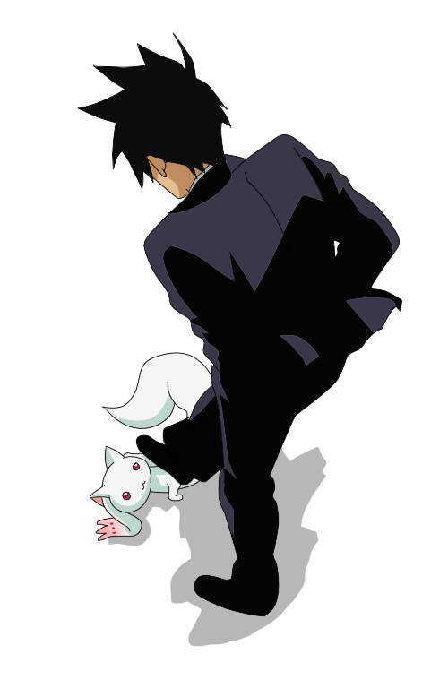 kyubey and akutabe (mahou shoujo madoka magica and 1 more) drawn by byako_(srktn)