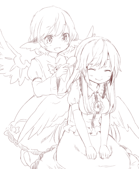 reiuji utsuho and mystia lorelei (touhou) drawn by akagashi_hagane