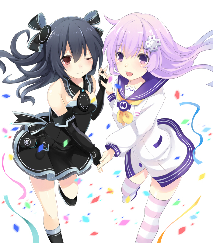 nepgear and uni (neptune and 1 more) drawn by mikan_no_shiru