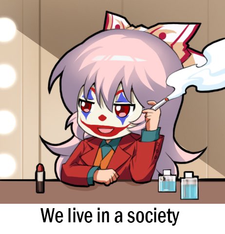 fujiwara no mokou, joker, and arthur fleck (touhou and 3 more) drawn by jokanhiyou