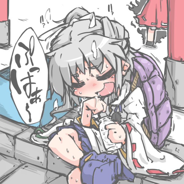 hakurei reimu and mononobe no futo (touhou) drawn by kureha_mitsushige