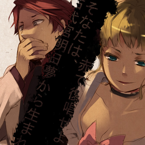 beatrice and ushiromiya battler (umineko no naku koro ni) drawn by hanokage