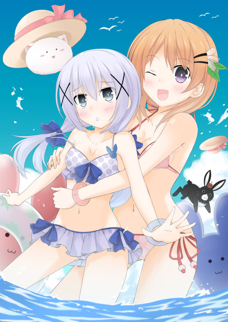 kafuu chino, hoto cocoa, tippy, and anko (gochuumon wa usagi desu ka?) drawn by tsukaze