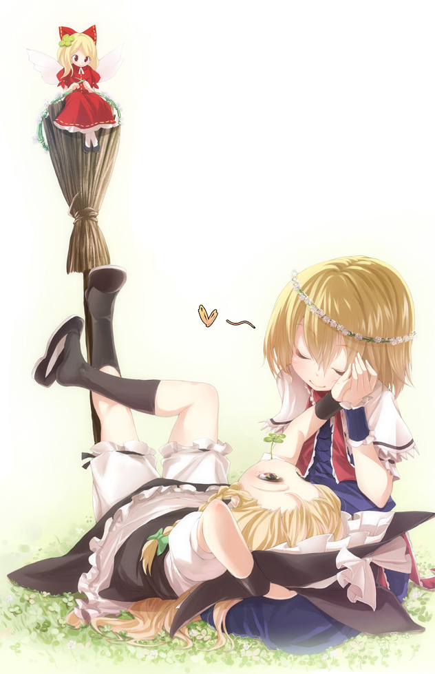 kirisame marisa, alice margatroid, and shanghai doll (touhou) drawn by buriki