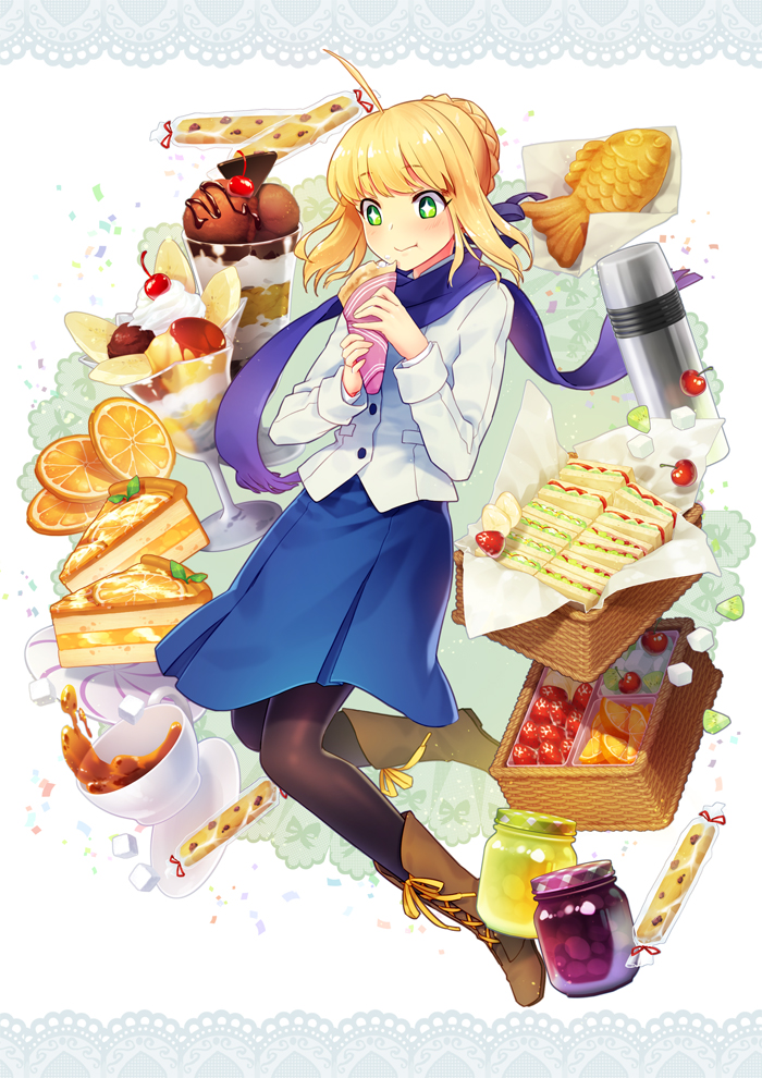 artoria pendragon and saber (fate and 1 more) drawn by yeruen