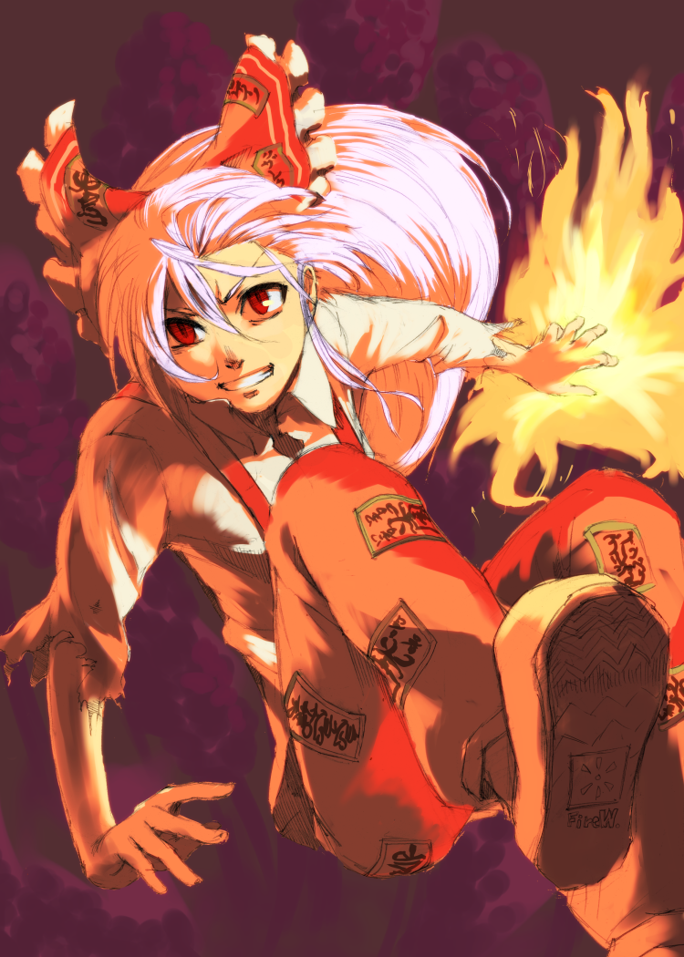 fujiwara no mokou (touhou) drawn by kijima_(amayadori-tei)