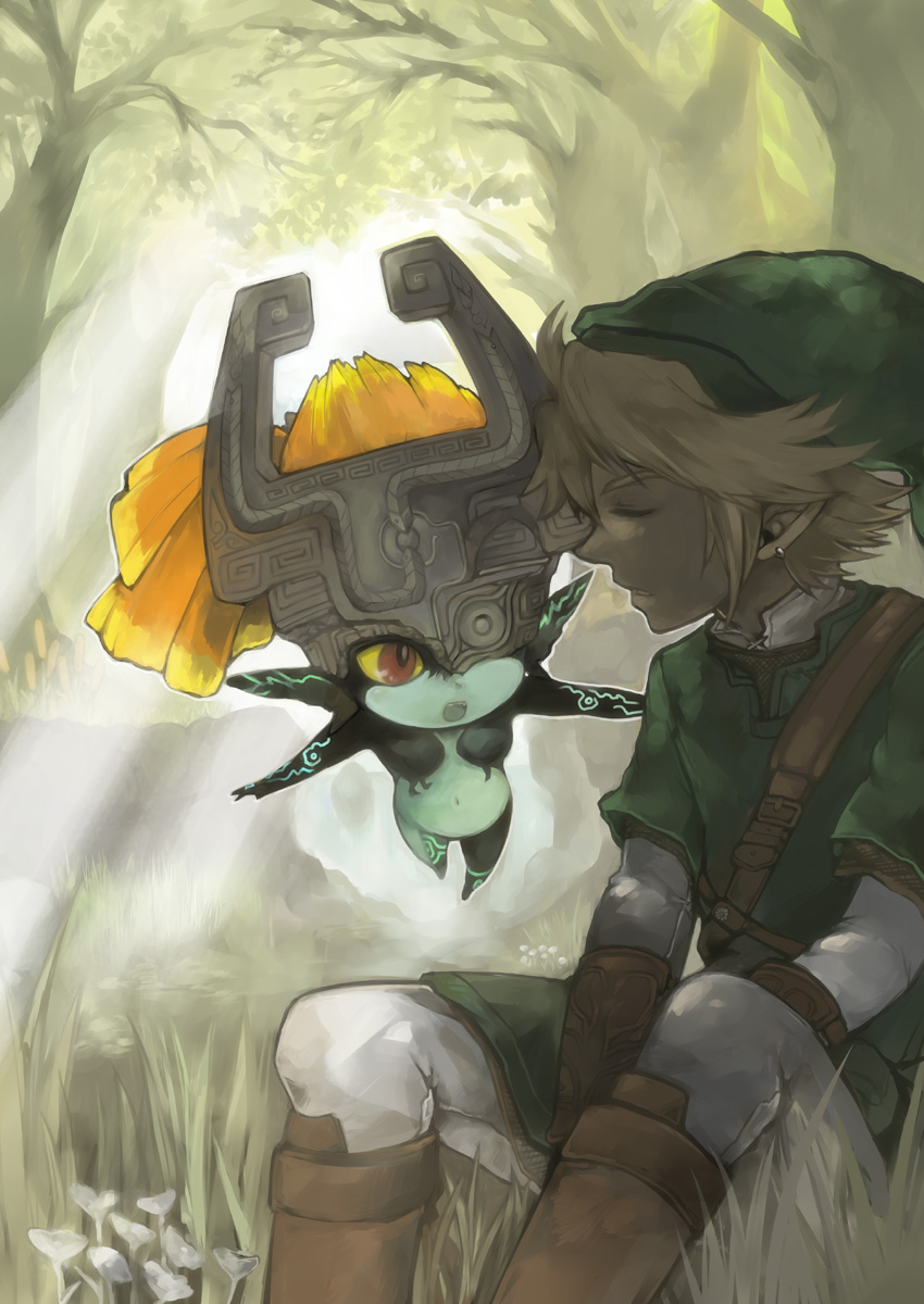 link and midna (the legend of zelda and 1 more) drawn by mome_(pixiv1591405)