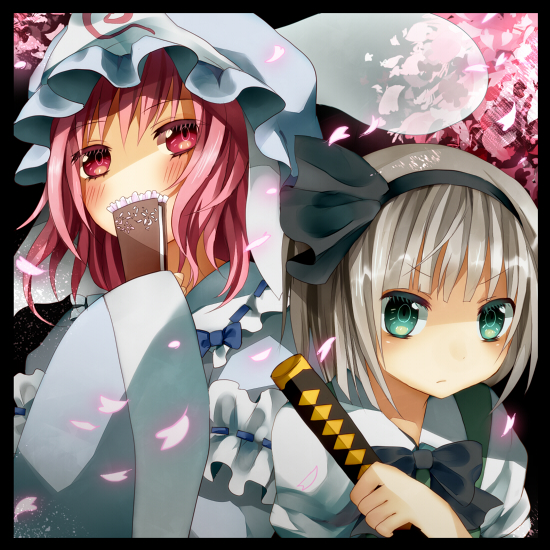 konpaku youmu and saigyouji yuyuko (touhou) drawn by hinase_haruka