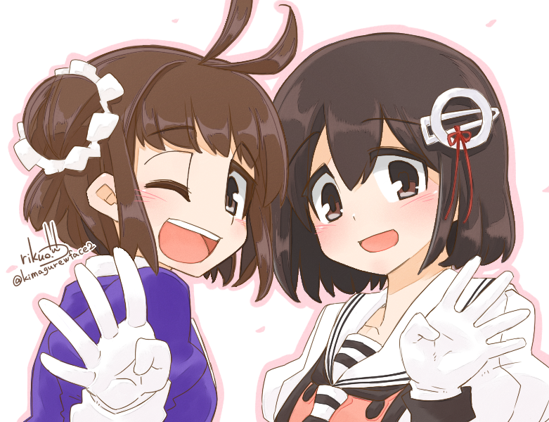 naka, haguro, naka kai ni, and haguro kai ni (kantai collection) drawn by rikuo_(whace)