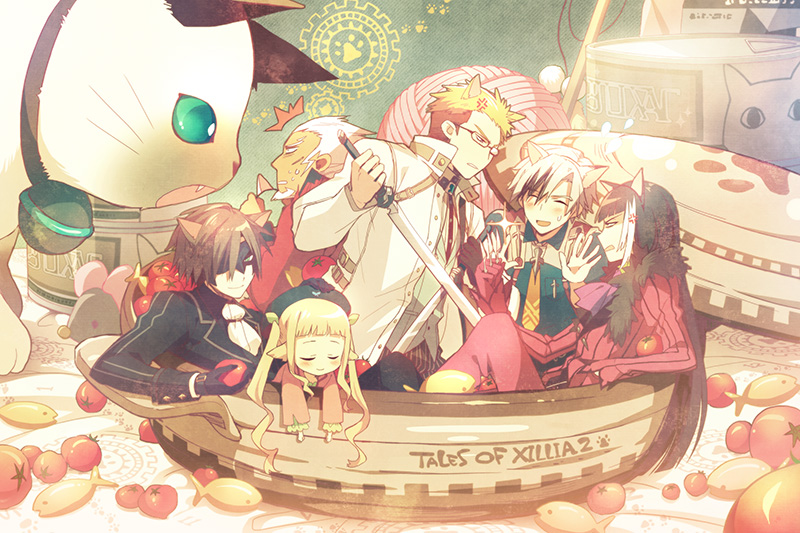 ludger will kresnik, elle mel martha, julius will kresnik, rollo, victor, and 2 more (tales of and 2 more) drawn by maro_(nikeneko523)