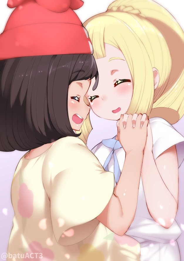lillie and selene (pokemon and 1 more) drawn by batsu