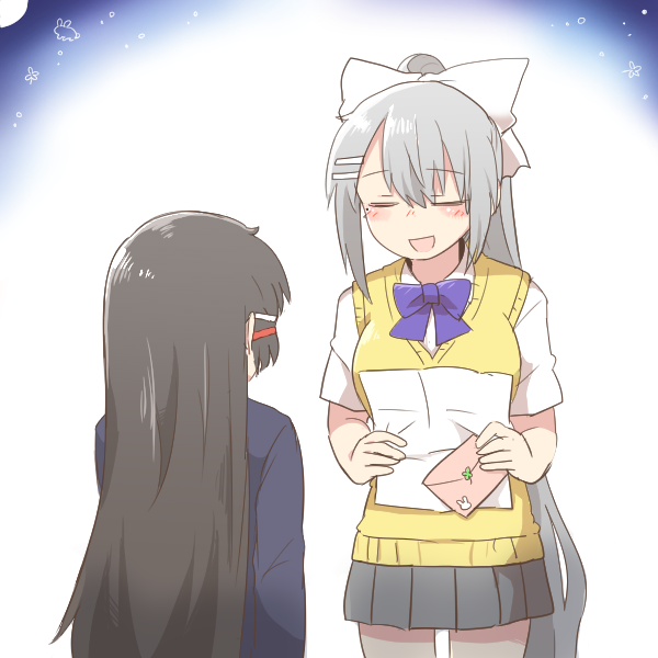 tsukino mito and higuchi kaede (nijisanji) drawn by rebecca_(keinelove)