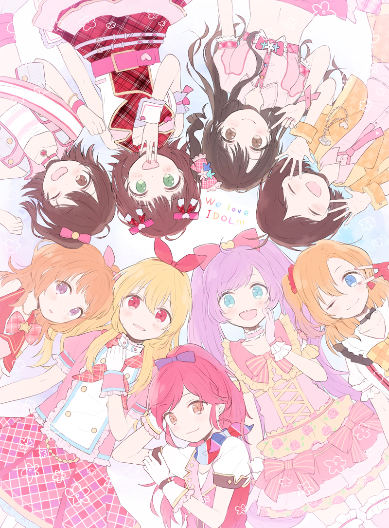 amami haruka, kosaka honoka, shimamura uzuki, hoshimiya ichigo, manaka laala, and 4 more (idolmaster and 8 more) drawn by chiri_(ch!)