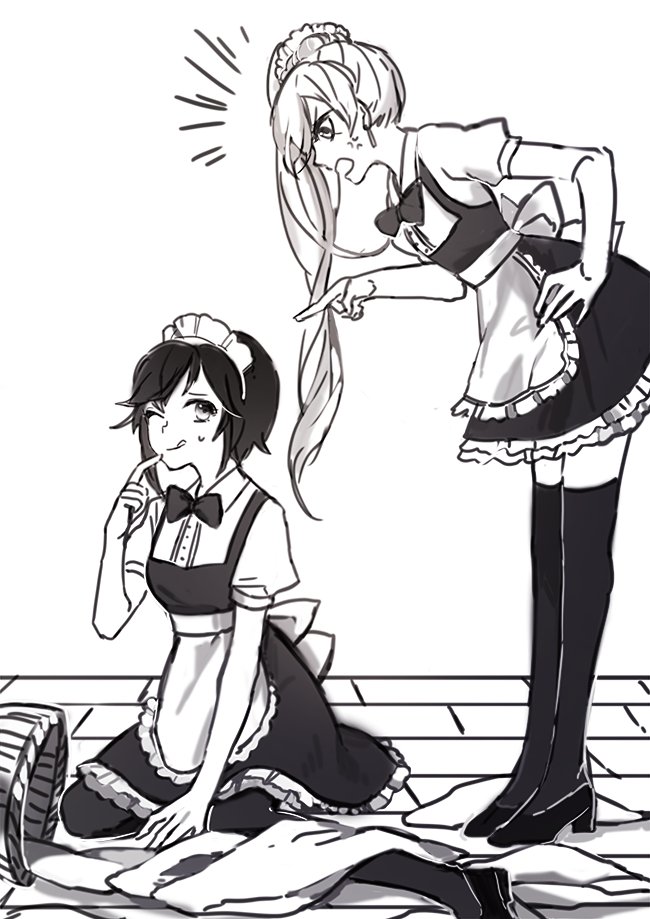 ruby rose and weiss schnee (rwby) drawn by ecru