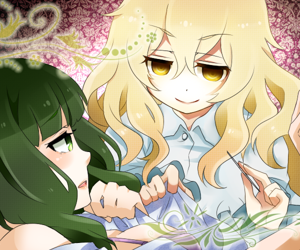 takanashi yomi and izuriha kagari (black rock shooter) drawn by mushi_baibai