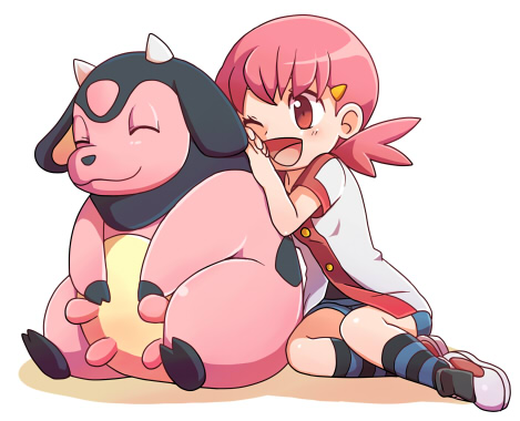 whitney and miltank (pokemon and 1 more) drawn by momiage
