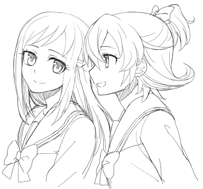 hishikawa rikka and aida mana (precure and 1 more) drawn by yoban