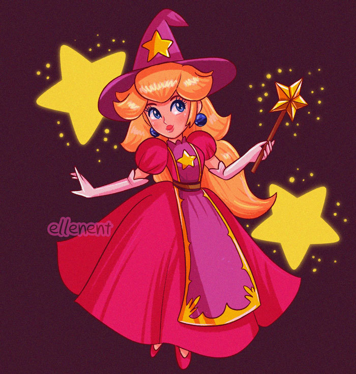 princess peach (mario and 2 more) drawn by ellenent