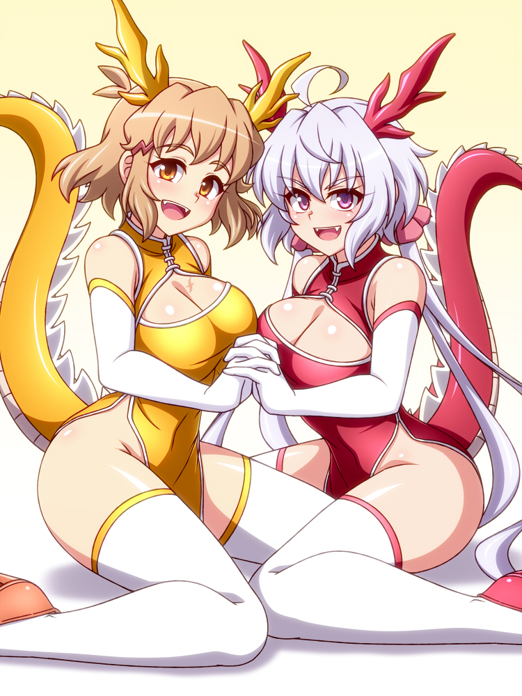 yukine chris and tachibana hibiki (senki zesshou symphogear) drawn by zetsumu