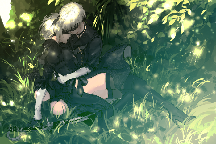 2b and 9s (nier and 1 more) drawn by en_(enxxx)