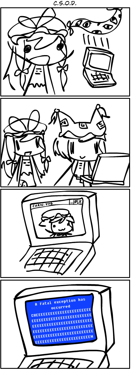 yakumo yukari, yakumo ran, and chen (touhou) drawn by walfie
