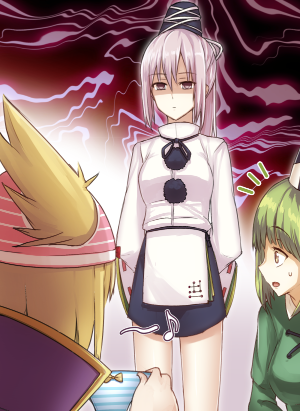 toyosatomimi no miko, mononobe no futo, and soga no tojiko (touhou) drawn by lani_(pink_pink)
