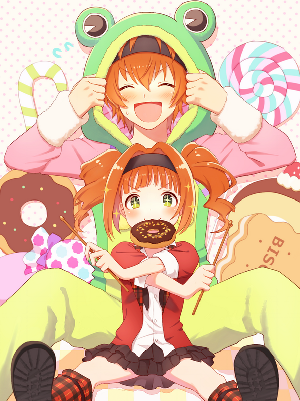 takatsuki yayoi and wakazato haruna (idolmaster and 1 more) drawn by akk1