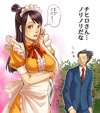 phoenix wright, maya fey, and mia fey (ace attorney and 1 more) drawn by kobashi