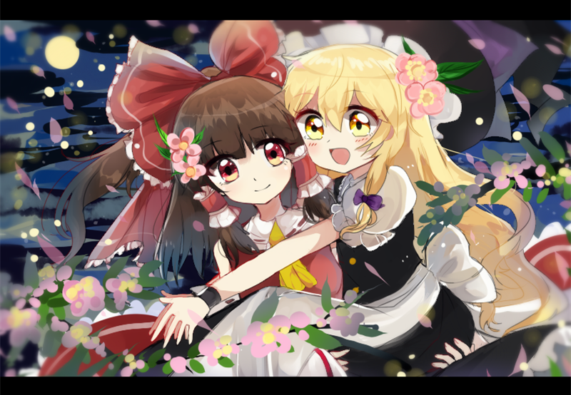 hakurei reimu and kirisame marisa (touhou) drawn by szmex