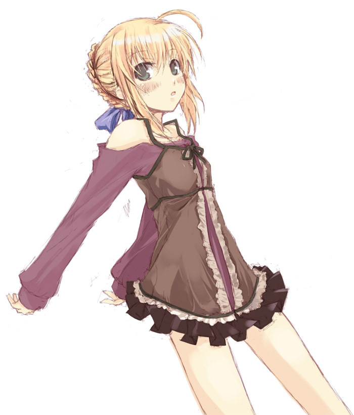 artoria pendragon and saber (fate and 2 more) drawn by hitomi-wind