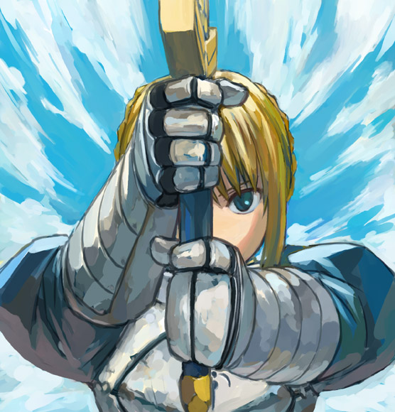 artoria pendragon and saber (fate and 1 more) drawn by b_suke