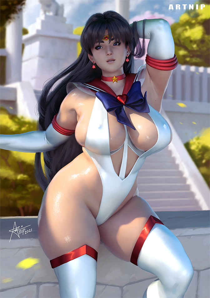hino rei and sailor mars (bishoujo senshi sailor moon) drawn by artnip
