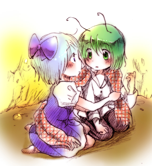 cirno and wriggle nightbug (touhou) drawn by koroneri