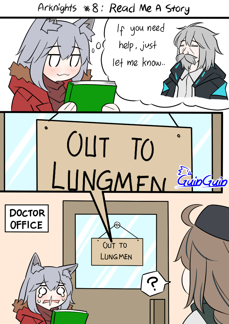 doctor, male doctor, projekt red, old man, cuora, and 1 more (arknights) drawn by guin_guin