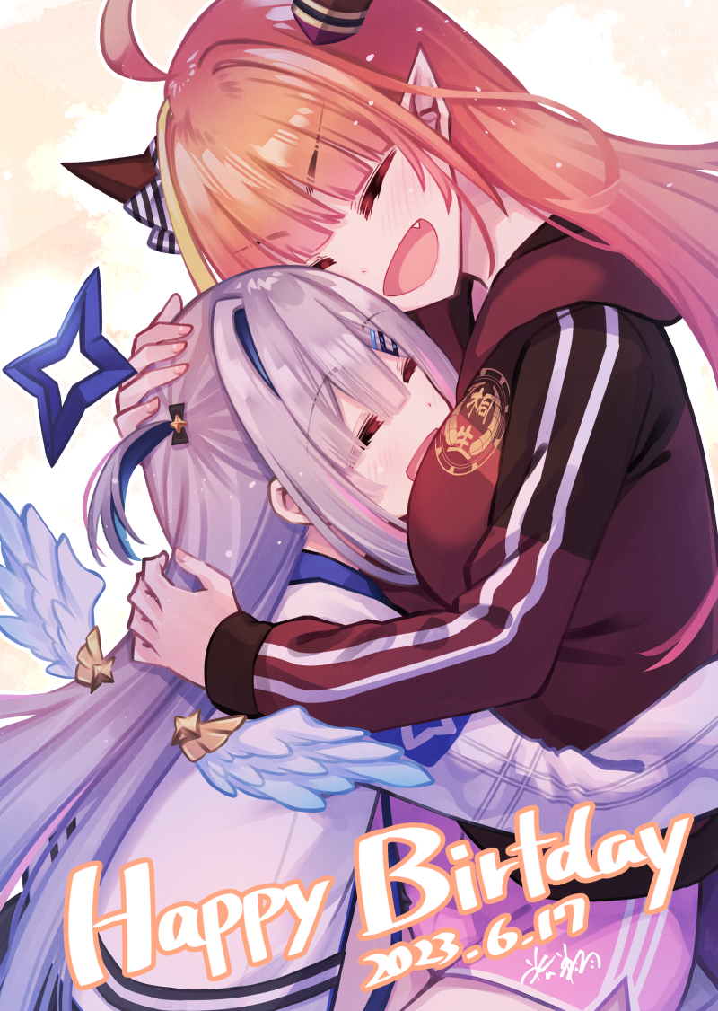 amane kanata and kiryu coco (hololive) drawn by hikawa_shou