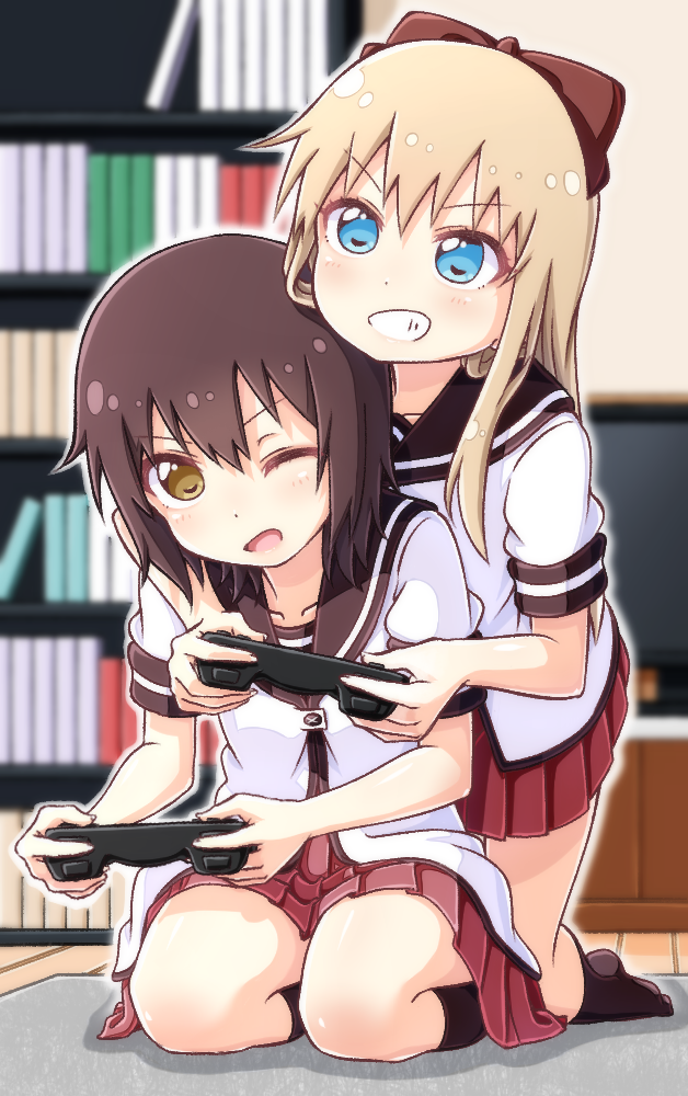 toshinou kyouko and funami yui (yuruyuri) drawn by pontasu
