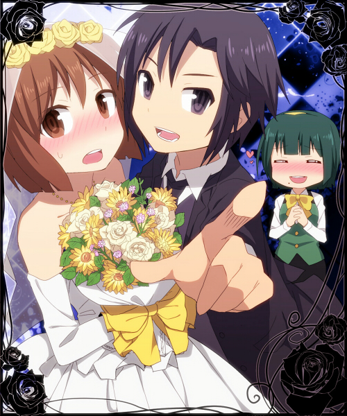 kikuchi makoto, hagiwara yukiho, and otonashi kotori (idolmaster) drawn by itou_(mogura)