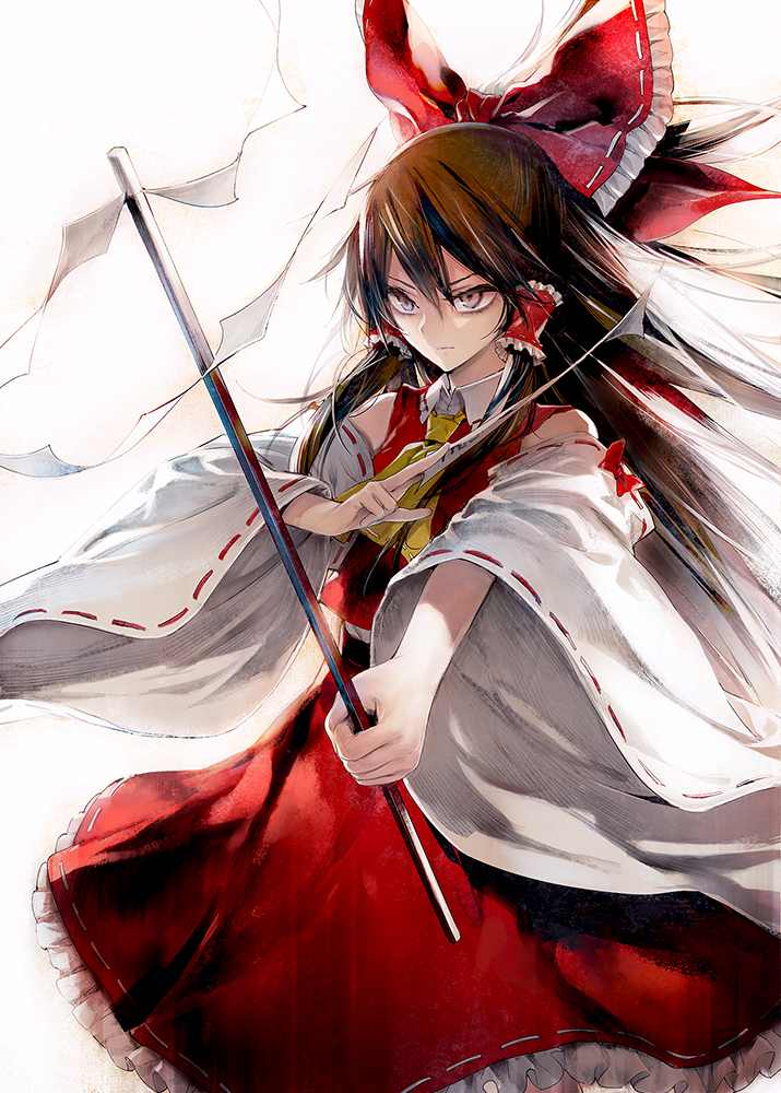 hakurei reimu (touhou) drawn by minakata_sunao