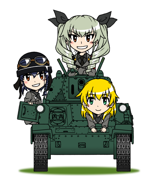 anchovy, pepperoni, and carpaccio (girls und panzer) drawn by oosaka_kanagawa
